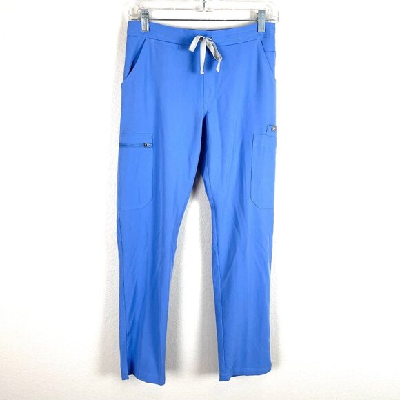 Figs Womens XS Blue Yola Skinny Cargo Scrub Pants Drawstring Waist - Picture 1 of 9
